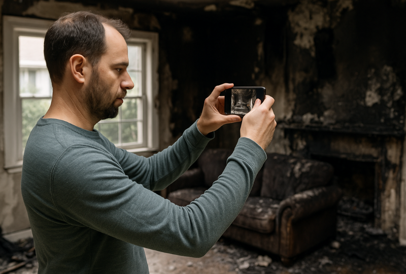 Documenting fire damage for an insurance claim in South Jersey